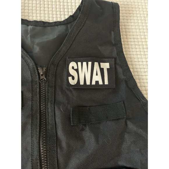 Swat Team Vest Costume Childs Small Dress up Size S/M Adjustable - Picture 2 of 6